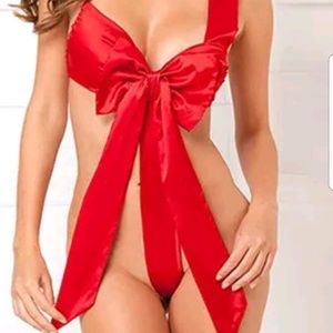 Sexy new lingerie bikini bow one piece teddy